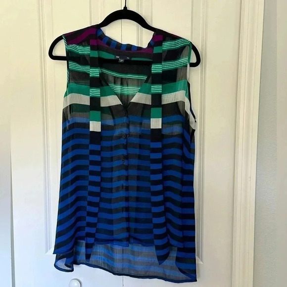 Gap | stripes | sheer top | - Picture 1 of 4